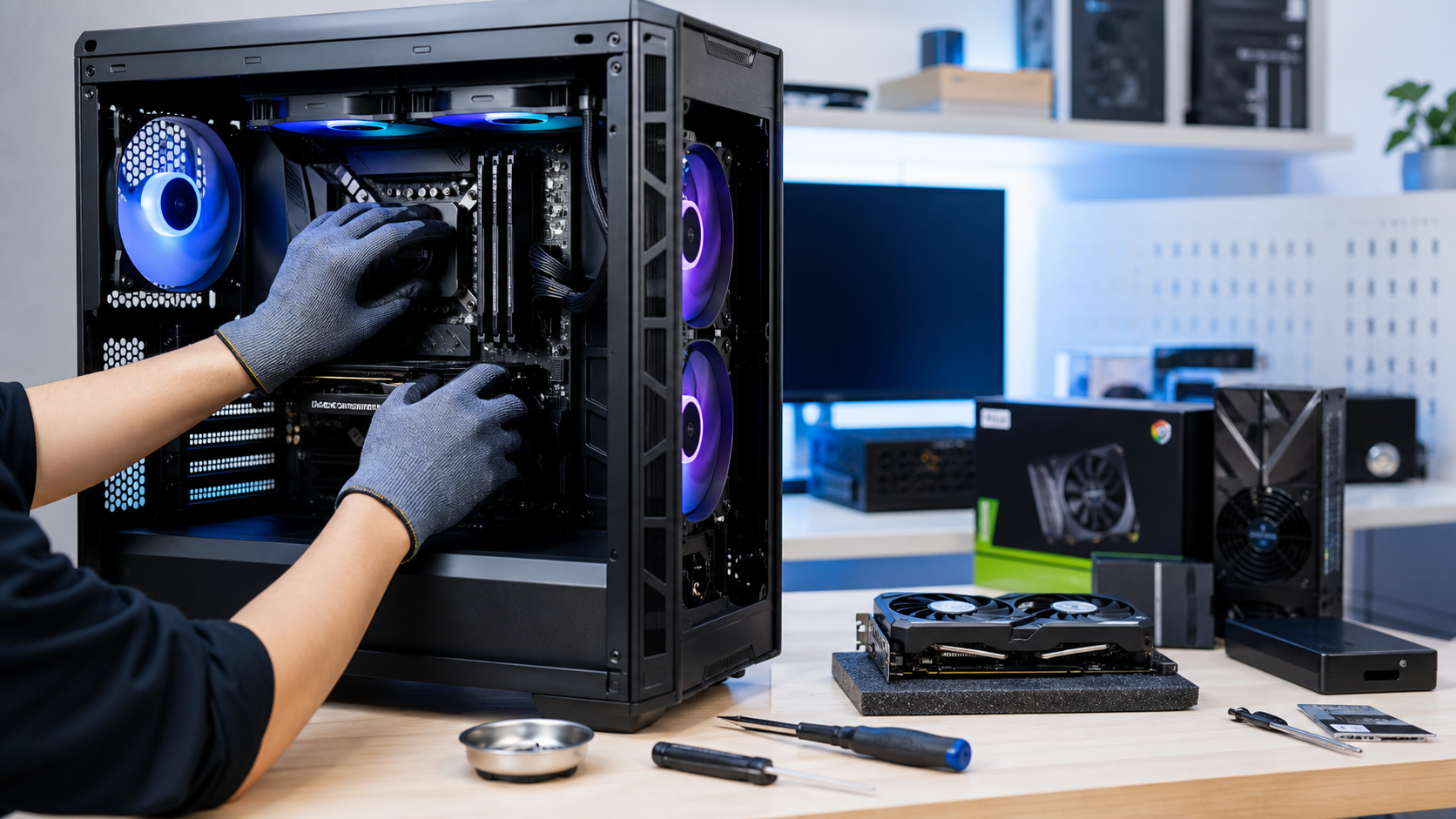 ゲーミングPCの組み立てと動作確認サポート